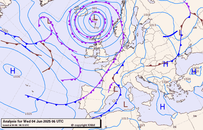 Previsioni meteo per mercoledì 4, giovedì 5, giovedì 6 (giugno)