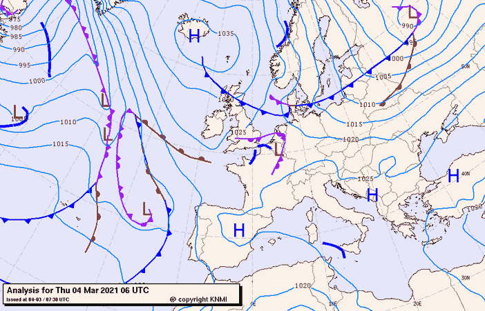 Previsioni meteo per giovedì 4, venerdì 5, sabato 6 (marzo)