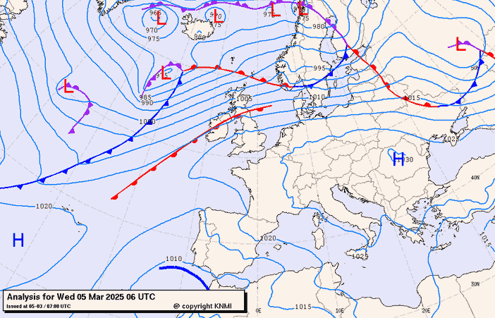Previsioni meteo per mercoledì 5, giovedì 6, venerdì 7 (marzo)