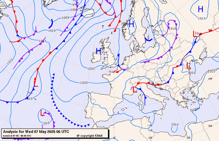 Previsioni meteo per mercoledì 7, giovedì 8, venerdì 9 (maggio)