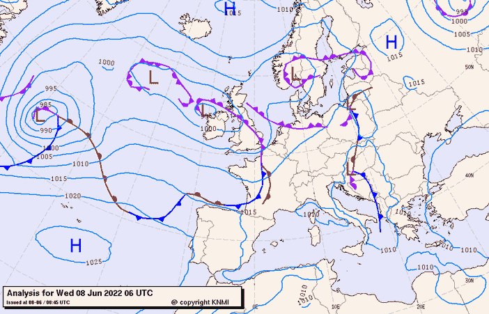 Previsioni meteo per mercoledì 8, giovedì 9, venerdì 10 (giugno)