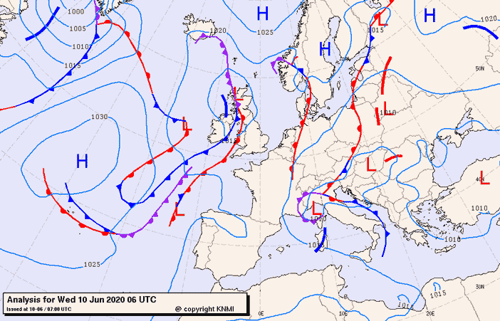 Previsioni meteo per mercoledì 10, giovedì 11, venerdì 12 (giugno)