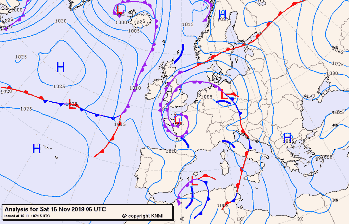 Previsioni meteo per sabato 16, domenica 17, lunedì 18 (novembre)