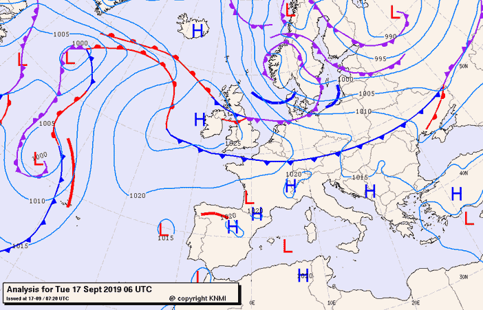 Previsioni meteo per martedì 17, mercoledì 18, giovedì 19 (settembre)