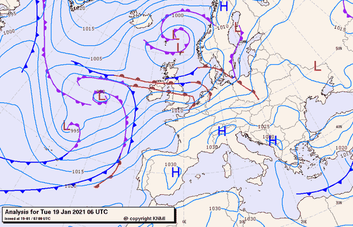 Previsioni meteo per martedì 19, mercoledì 20, giovedì 21 (gennaio)