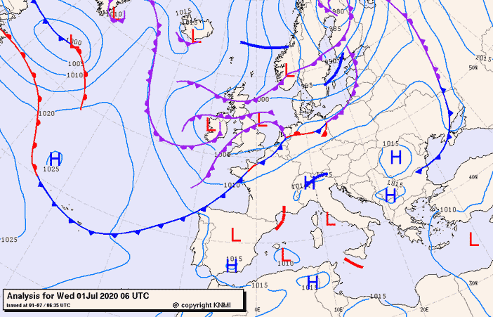 Previsioni meteo per mercoledì 1, giovedì 2, venerdì 3 (luglio)