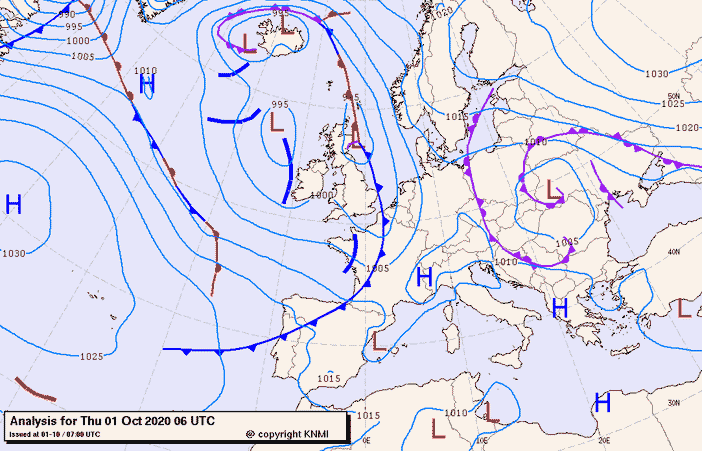 Previsioni meteo per giovedì 1, venerdì 2, sabato 3 (ottobre)