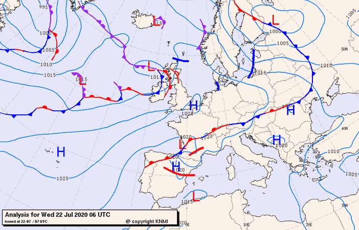 Previsioni meteo per mercoledì 22, giovedì 23, venerdì 24 (luglio)