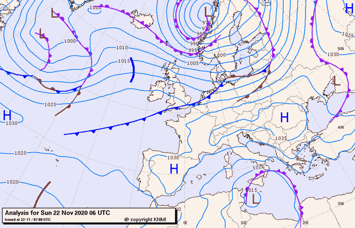 Previsioni meteo per domenica 22, lunedì 23, martedì 24 (novembre)