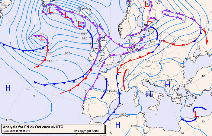 Previsioni meteo per venerdì 23, sabato 24, domenica 25 (ottobre)
