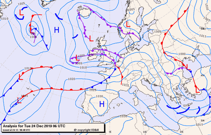 Previsioni meteo per martedì 24, mercoledì 25, giovedì 26 (dicembre)