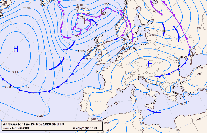 Previsioni meteo per martedì 24, mercoledì 25, giovedì 26 (novembre)