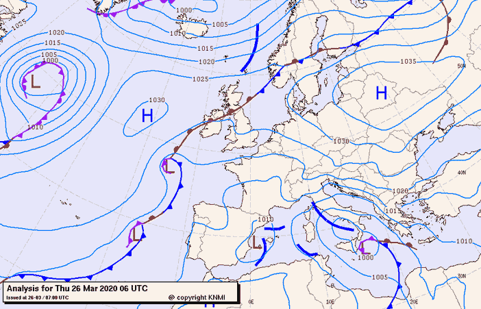 Previsioni meteo per giovedì 26, venerdì 27, sabato 28 (marzo)