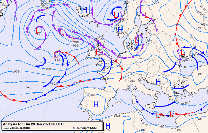 Previsioni meteo per giovedì 28, venerdì 29, sabato 30 (gennaio)