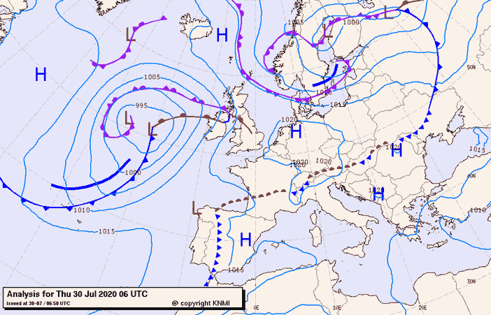 Previsioni meteo per giovedì 30, venerdì 31, sabato 1 (luglio-agosto)