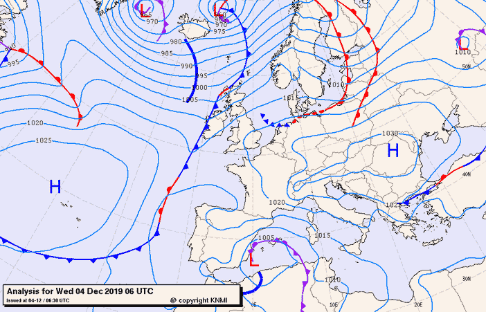 Previsioni meteo per mercoledì 4, giovedì 5, venerdì 6 (dicembre)