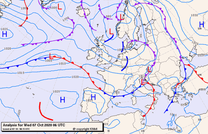 Previsioni meteo per mercoledì 7, giovedì 8, venerdì 9 (ottobre)