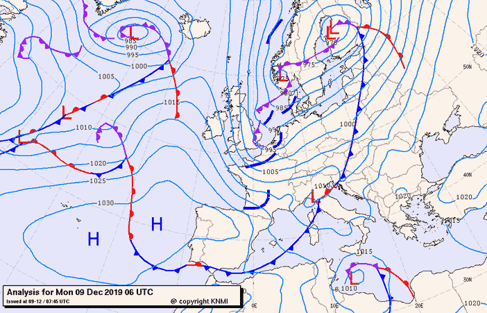 Previsioni meteo per lunedì 9, martedì 10, mercoledì 11 (dicembre)