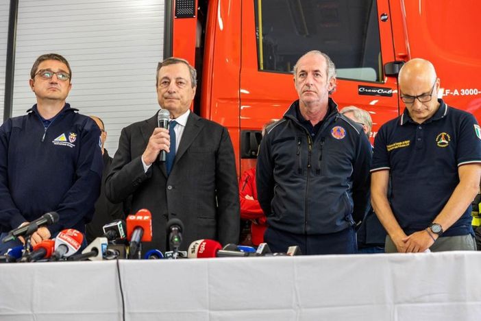 Il premier Draghi a Canazei