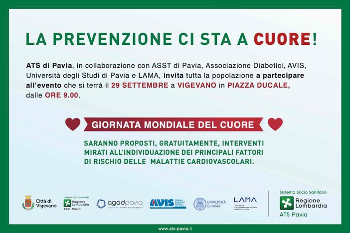 Vigevano: Ats Pavia scende in piazza Ducale per sensibilizzare sull’importanza della prevenzione cardiovascolare Vigevano: Ats Pavia scende in piazza Ducale per sensibilizzare sull’importanza della prevenzione cardiovascolare