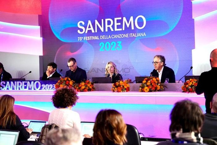 Le immagini dalla sala stampa del Casinò di Sanremo