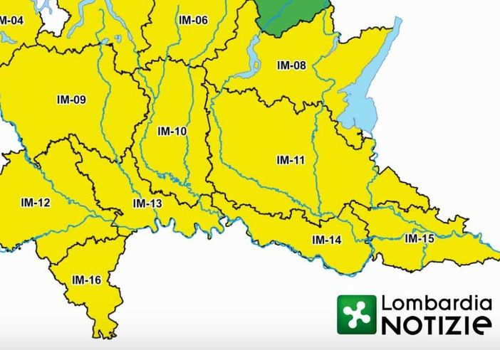 Lombardia, allerta meteo giallo sino a mezzanotte Lombardia, allerta meteo giallo sino a mezzanotte