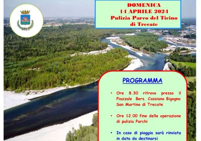 Trecate: domenica 14 aprile la pulizia del Parco del Ticino Trecate: domenica 14 aprile la pulizia del Parco del Ticino