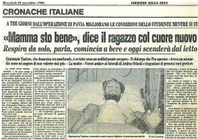 1985, primo trapianto di cuore a Pavia: lo donò un 14enne di Magenta, Andrea Orlandi
