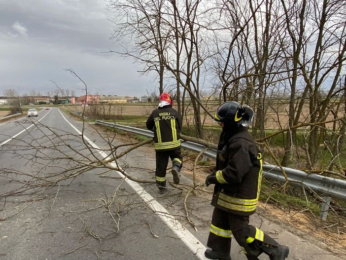 I Vigili del fuoco in azione a causa del maltempo