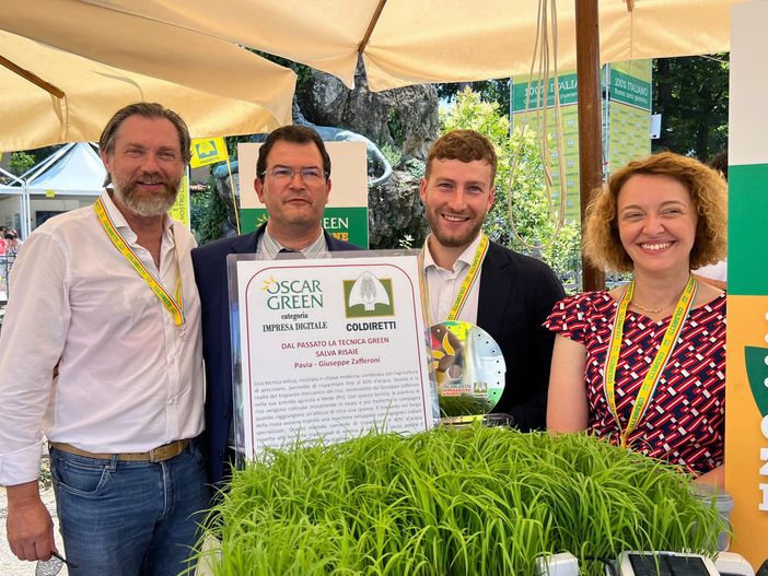 Lavoro, agli Oscar Coldiretti premiato il medese Zafferoni: dal passato la tecnica green che salva le risaie e risparmia acqua