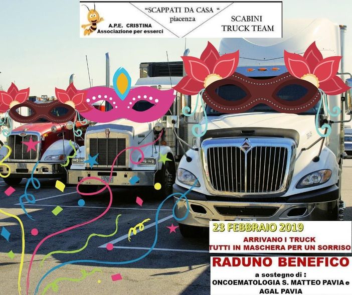 Pavia: Truck in maschera per regalare un sorriso ai bambini colpiti da malattie oncoematologiche