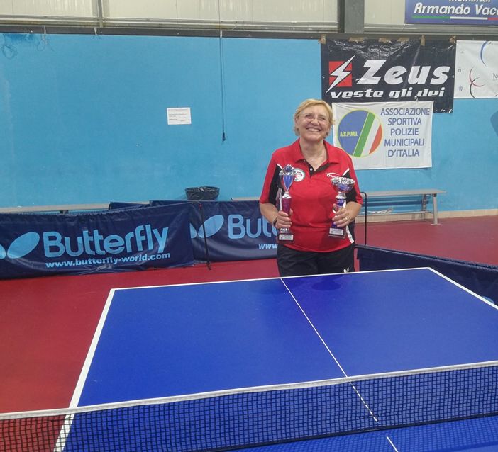 Tennistavolo: nuovo titolo italiano per la sovrintendente della Polizia Locale di Vigevano, Antonella Zampinetti