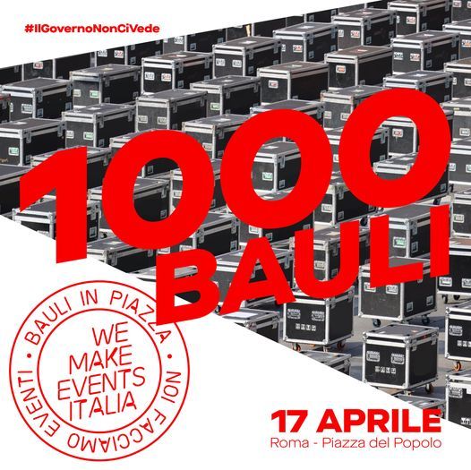 Sabato 17 aprile, "Bauli in Piazza" a Roma per i lavoratori dello spettacolo Sabato 17 aprile, "Bauli in Piazza" a Roma per i lavoratori dello spettacolo