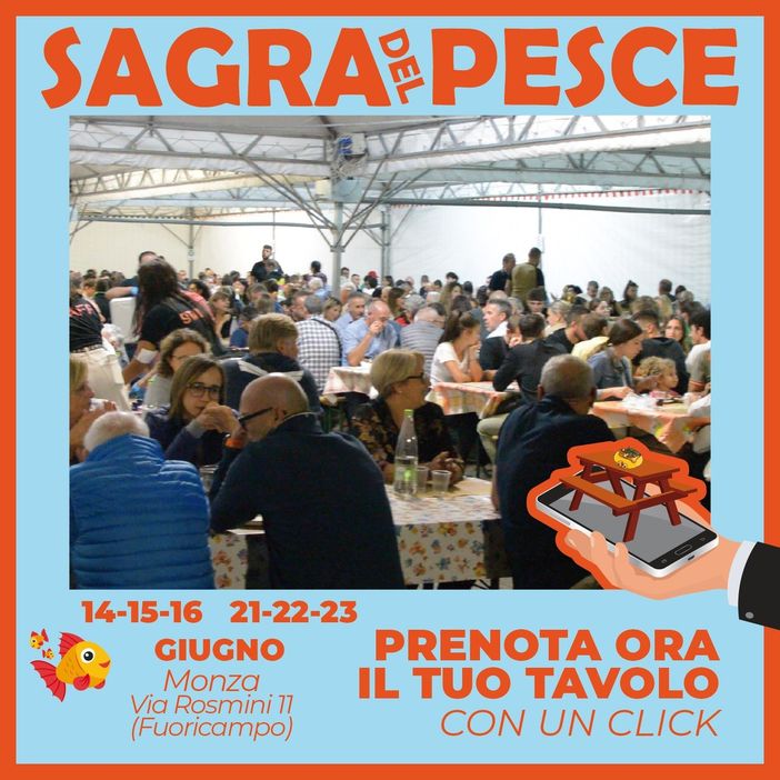La Sagra del Pesce sbarca a Monza: due weekend di festa all’insegna del pesce e dei sapori del mare La Sagra del Pesce sbarca a Monza: due weekend di festa all’insegna del pesce e dei sapori del mare