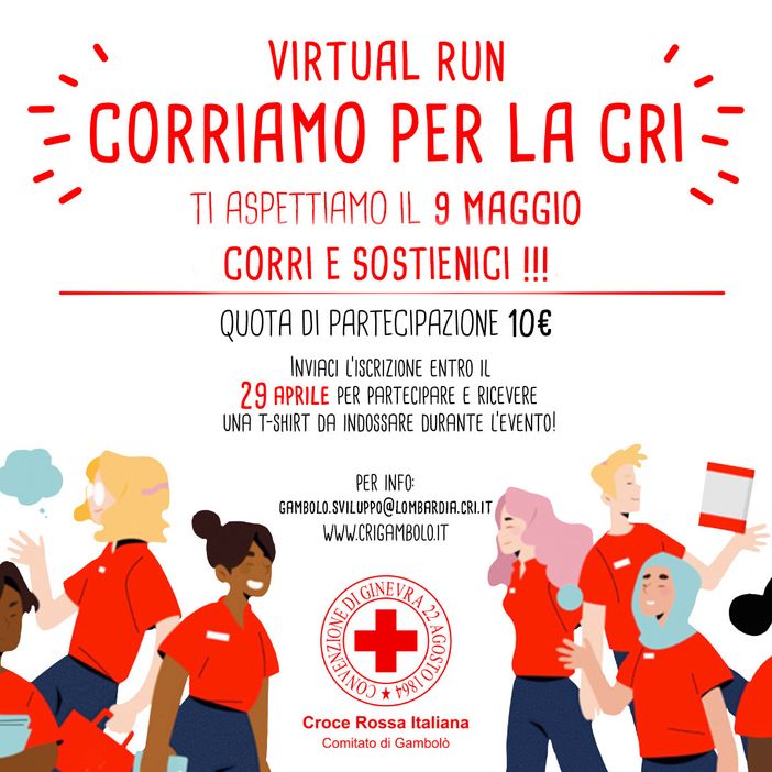 La Croce Rossa di Gambolò organizza la 1°edizione "Corriamo per la Cri"