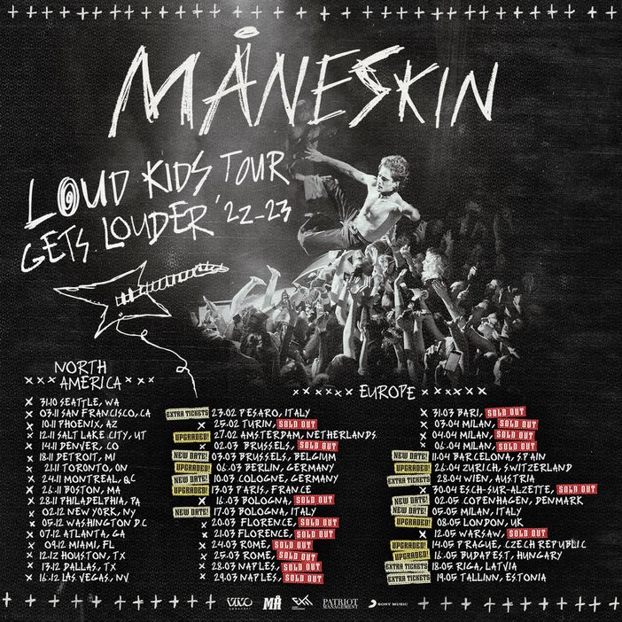 Maneskin annunciano tour mondiale: 5 maggio 2023 a Milano