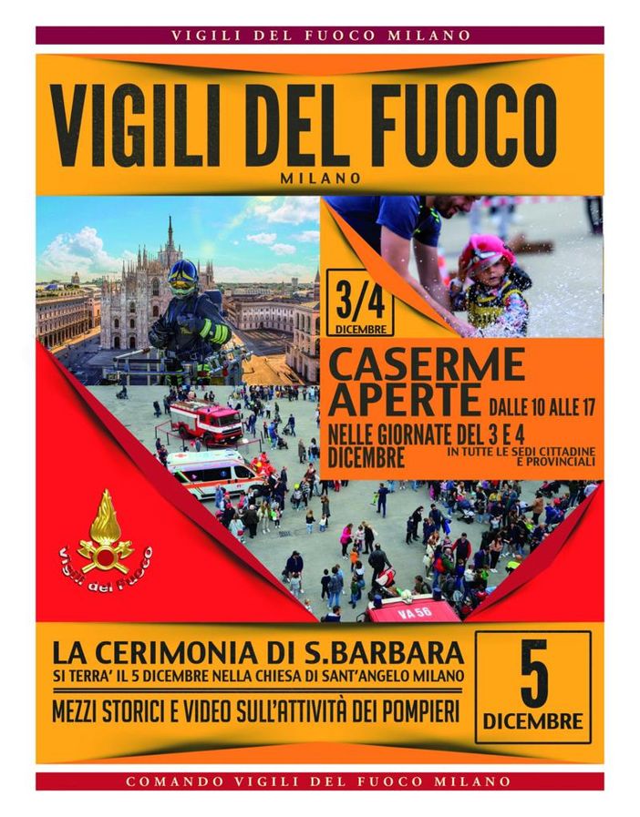 Ricorrenza di Santa Barbara: caserme dei Vigili del Fuoco di Magenta, Corbetta, Inveruno e Abbiategrasso aperte al pubblico Ricorrenza di Santa Barbara: caserme dei Vigili del Fuoco di Magenta, Corbetta, Inveruno e Abbiategrasso aperte al pubblico