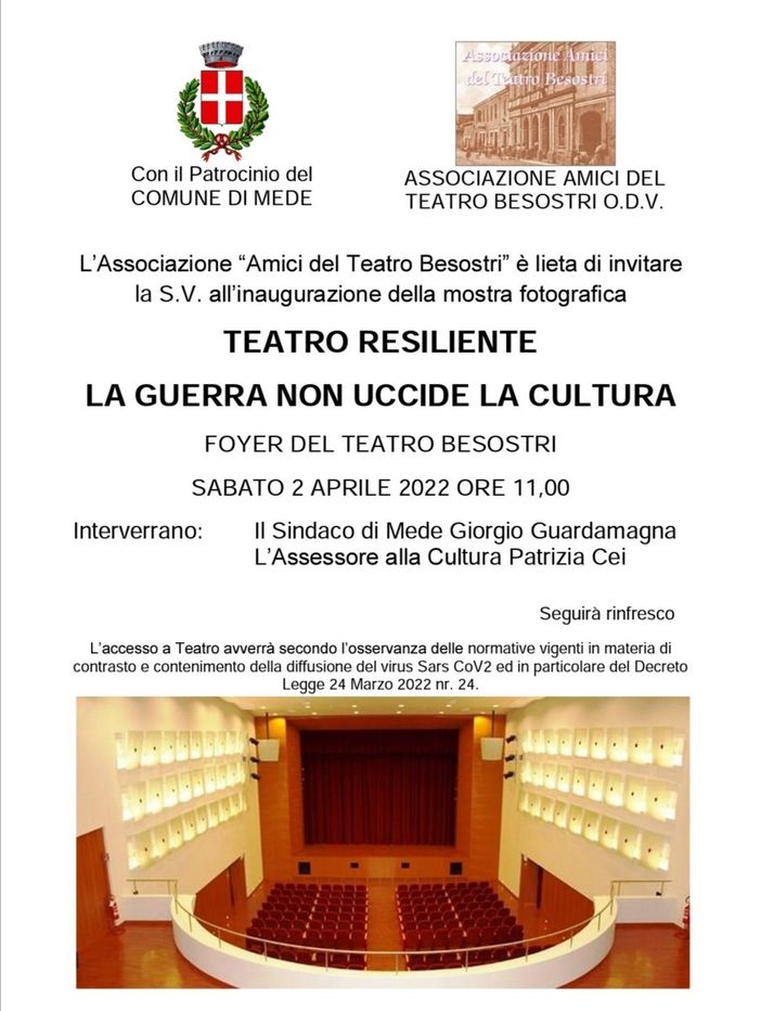 Mede, inaugurazione della Mostra Fotografica "Teatro Resiliente, La guerra non uccide la cultura"