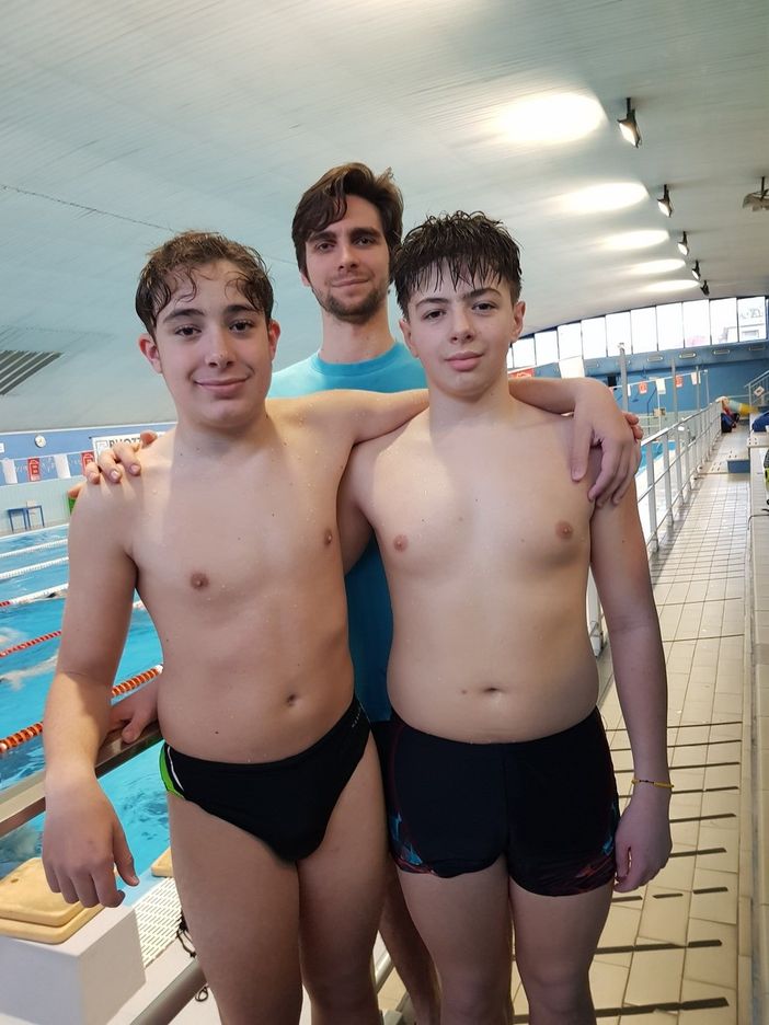 (Nelle foto: Il coach Simone Bonato con gli Es.A Pettenon e Schieraro. Gli Es.C Sala, Cremona e Palmiero)
