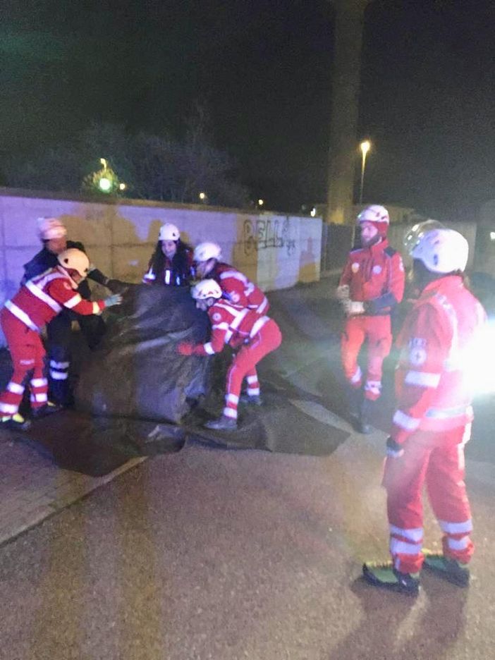 Mortara, ieri sera (sabato) maxi simulazione. Impegnati pompieri, polizia locale e croce rossa