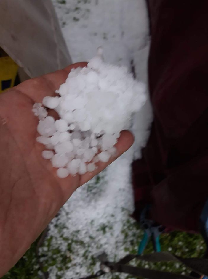 Gli effetti della grandine a Torre Beretti