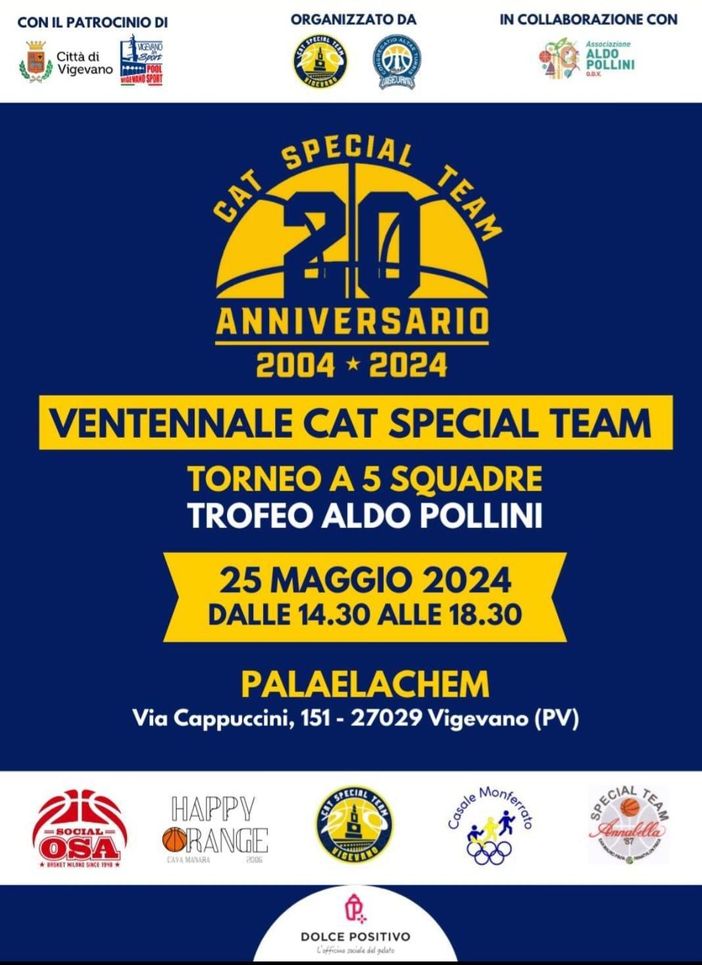 CAT Special Team festeggia 20 anni sabato 25 maggio al PalaELachem con il trofeo &quot;Pollini&quot;