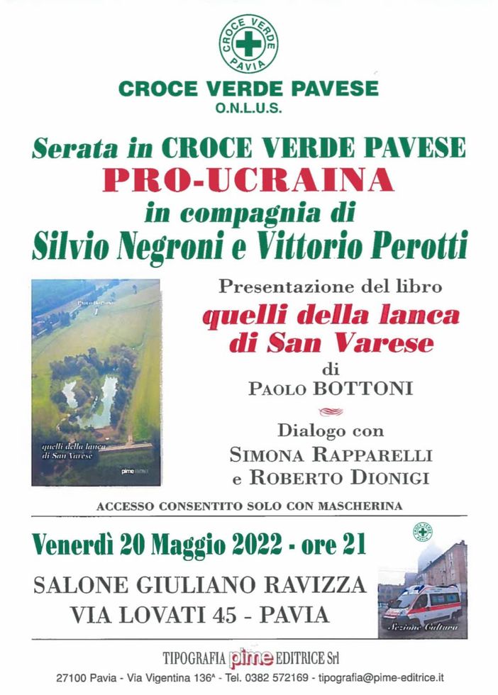 Una serata per l’Ucraina in Croce Verde Pavese
