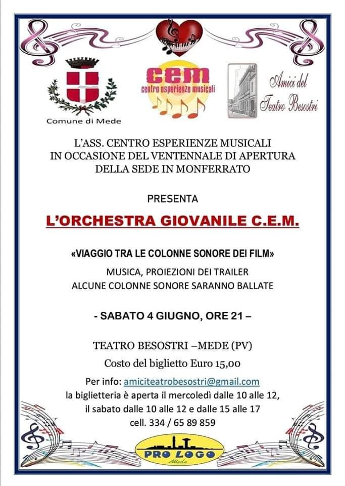 Mede, un viaggio tra le musiche per film e trailers al Teatro Besostri Mede, un viaggio tra le musiche per film e trailers al Teatro Besostri