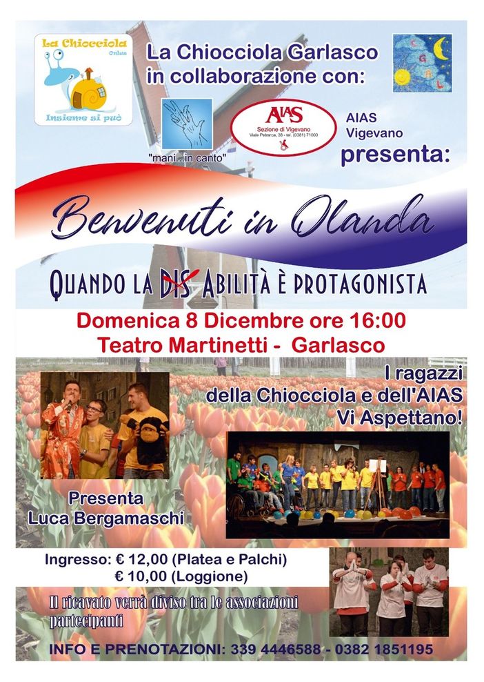 Garlasco: al teatro Martinetti spettacolo di beneficenza a favore della “Chiocciola” e dell’Aias di Vigevano