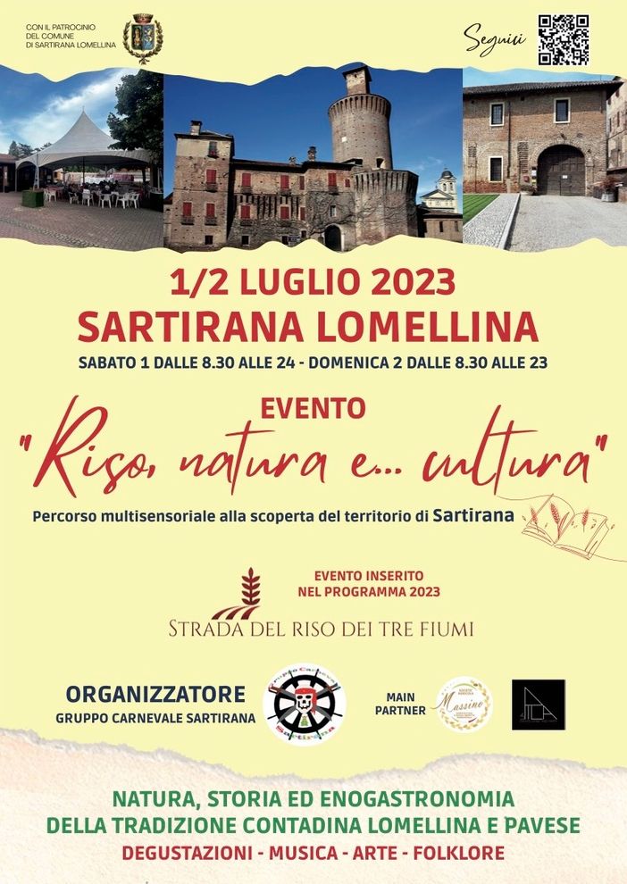 Sabato 1 domenica 2 luglio appuntamento a Sartirana alla riscoperta dei sensi