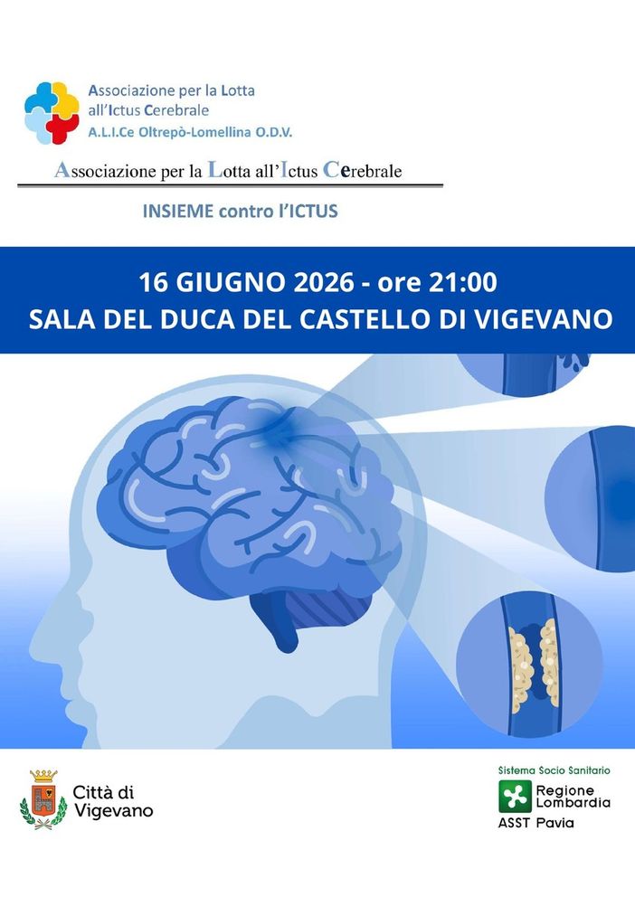 Vigevano, insieme contro l’ictus, incontro pubblico al Castello con l’associazione ALICe Oltrepò-Lomellina