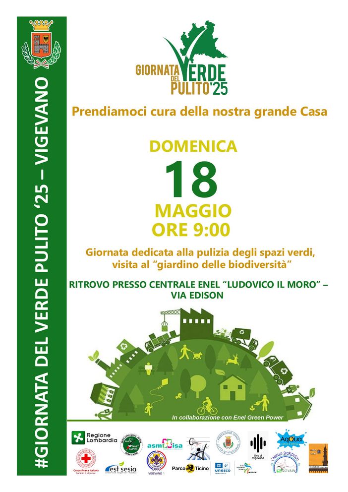 Vigevano, domenica 18 maggio torna la &quot;Giornata del Verde Pulito&quot;