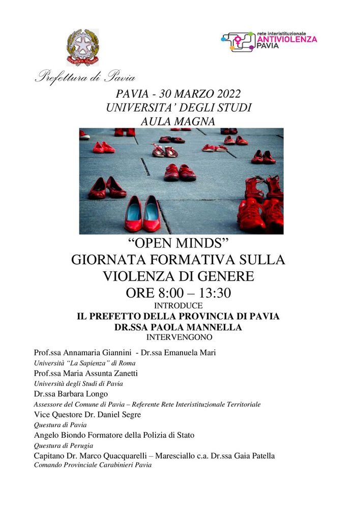 Pavia: “Open minds” giornata formativa sulla violenza di genere