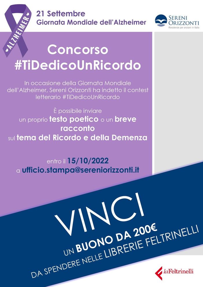Sereni Orizzonti: Concorso Letterario #TiDedicoUnRicordo
